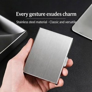 Stainless Steel Credit Card Holder Mens Anti Theft Rfid Metal Business Card Case