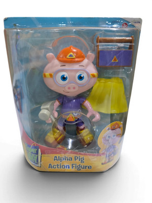 SUPER RARE NEW Learning Curve SUPER WHY PBS Show Alpha Pig Action Fig COMPLETE!