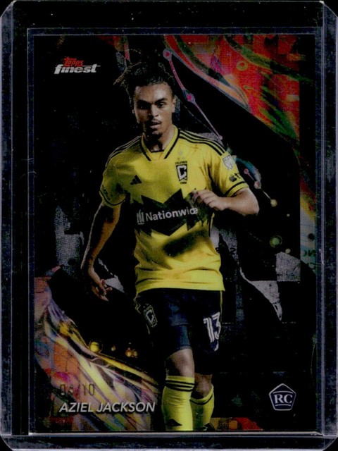 2024 Topps Finest MLS Aziel Jackson RC Black Refractor Uncommon #/10 Crew