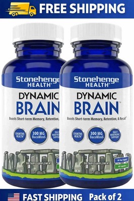 Pack of 2 Dynamic Brain Supplement 60 Capsule Memory Focus Clarity, EXP 09/2027