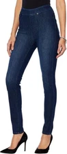 DG2 Diane Gilman Stretch Twill Knit PullOn Skinny Jegging INDIGO PXS NEW (1094)