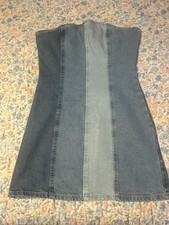 PRETTY LITTLE THING BLUE DENIM STRAPLESS DRESS ( SIZE 4) PREOWNED