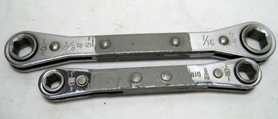 Set of 2 - Bonney RB810 RB1214 Ratcheting Box Wrench 1/2'' x 5/16'' & 3/8'' x 7/16''