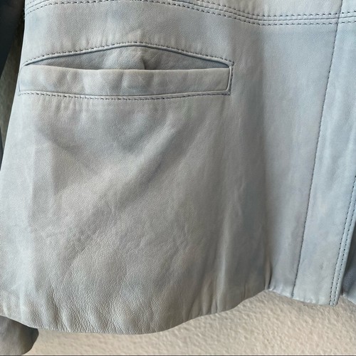 Chaqueta de cuero Theory Revolve bebé azul cordero Enora para mujer talla 4 - Imagen 10 de 16