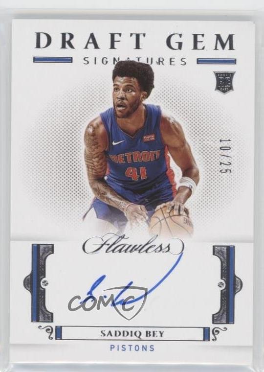 2020-21 Panini Flawless Draft Gem Signatures 10/25 Saddiq Bey #DG-SDB Auto 3d3