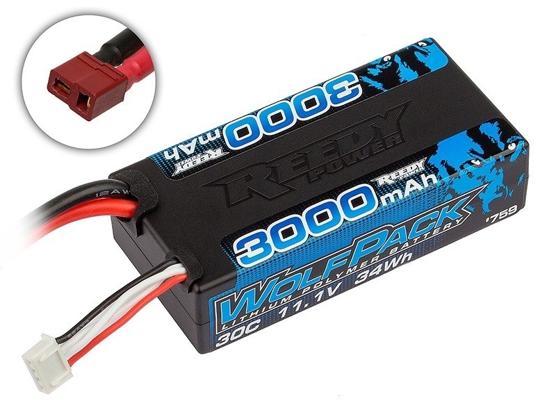 Reedy Wolfpack Lipo 3000mah 30c 11.1v Shorty W/tplug AS759