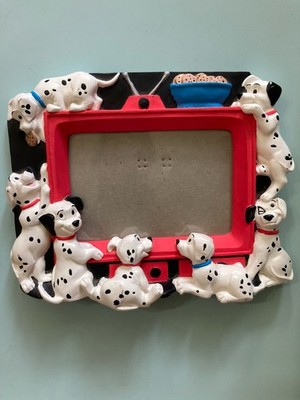 VTG Disney 101 Dalmatians Ceramic Picture Frame 4x6 Puppy Dogs Landscape Photo