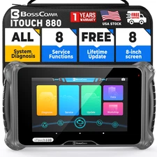 BOSSCOMM iTouch 880 OBD2 Scanner Full System Car Diagnostic Tool EPB Resets