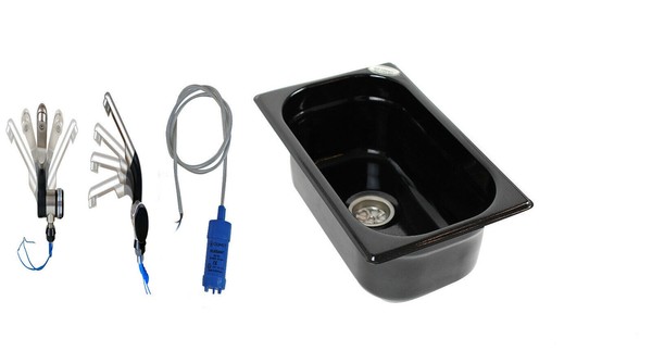 SpüLbecken 265X160X100 + Wasserhahn Tauchpumpe Camping SpüLe Waschbecken T4/5/6-image