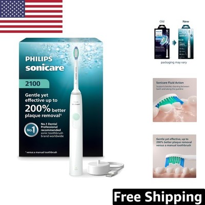 White Mint Sonic Toothbrush with Ergonomic Design & 2 Settings for Optimal Care