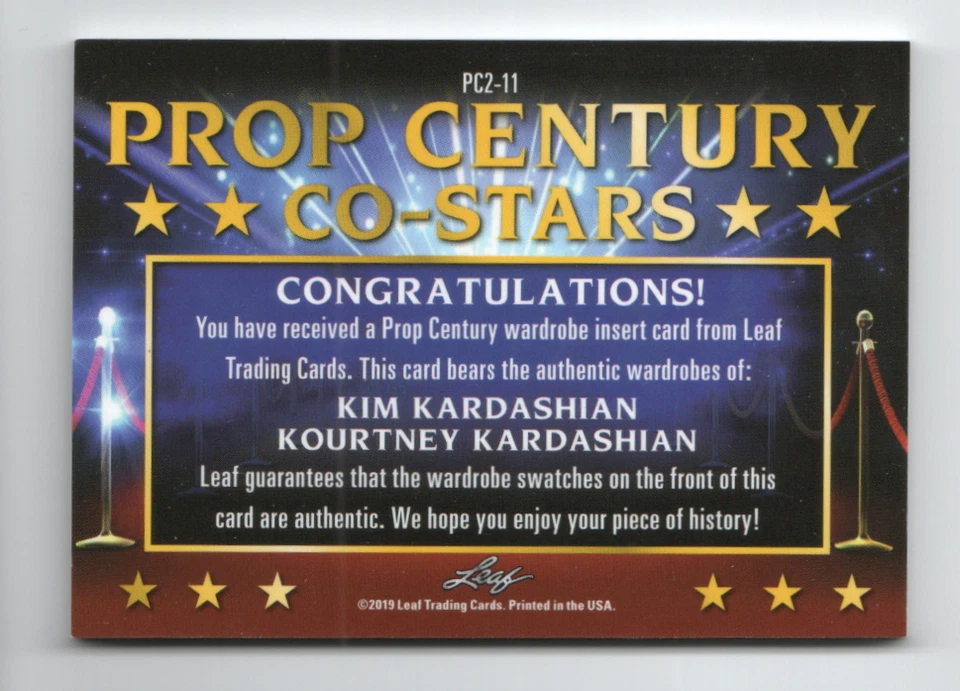 Pop Century 2019 Leaf Prop Co-Stars PC2-11 Kim & Kourtney Kardashian #4/25 - Image 2 of 4