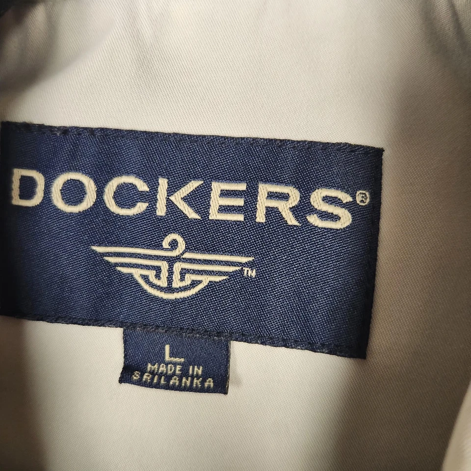 Dockers Jacket Mens Large Full Zip Lined Bomber Classic Pockets Nylon Blend - Image 2 of 4