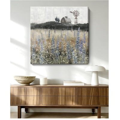 Farmhouse Windmill Canvas Art 24x24''