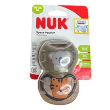 NUK Space Pacifier 18-36 Months 2 Pack Microwavable Storage Case NEW