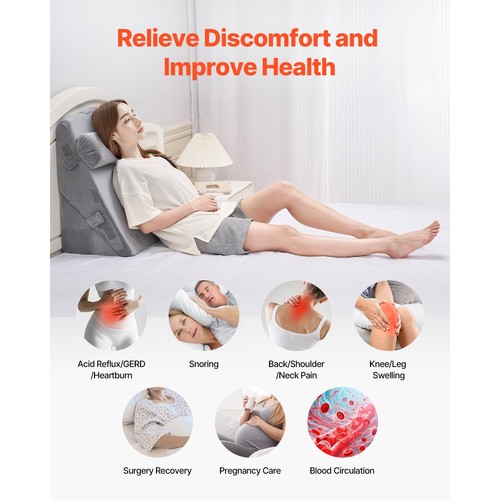 Orthopedic Bed Wedge Pillow 3 Pcs Adjustable for Back Leg Neck GERD Sleep - Picture 5 of 12