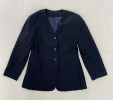 Womens Blazer Size 10 Navy Blue Dark 3 Button Up Jacket