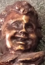 VENDO PRIVATAMENTE BAMBINO IN BRONZO ANTICO CON BASE IN MARMO NERO