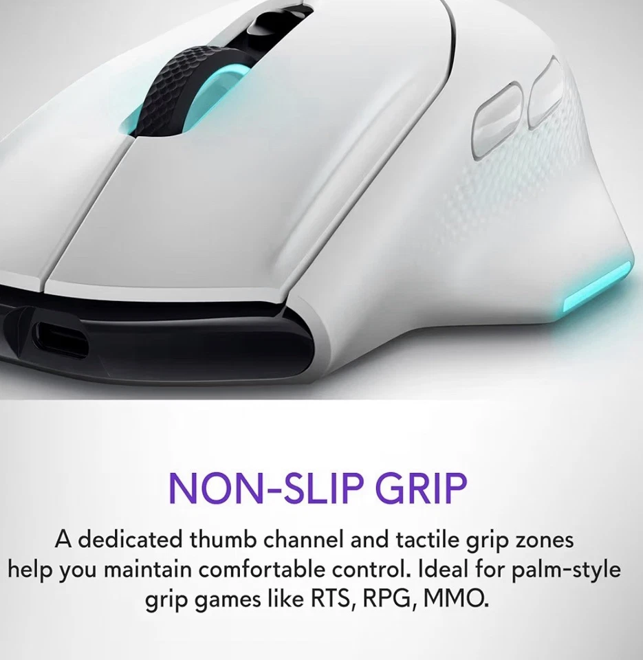 Alienware Dell AW620M Wireless Optical Gaming Mouse Lunar Light NEW IN BOX - Image 4 of 4