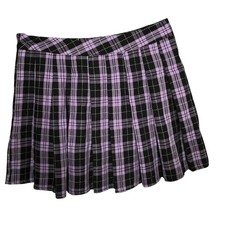Womens Plaid Goth Pleated Mini Skirt Size 8 Schoolgirl Punk Grunge Preppy Y2K