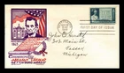 DR JIM STAMPS US COVER LINCOLN'S GETTYSBURG ADDRESS FDC STAEHLE CACHET CRAFT