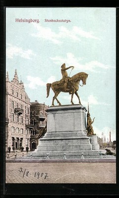 Postcard Helsingborg, Stenbocksstatyn 