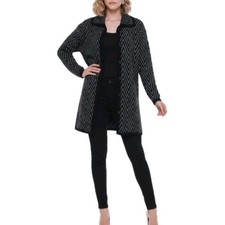Cappotto Donna in lana Spolverino lungo Cappottino maglia tipo mantella Cardigan