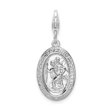 Sterling Silver Saint Christopher Medal Pendant Travel Protection Necklace Men