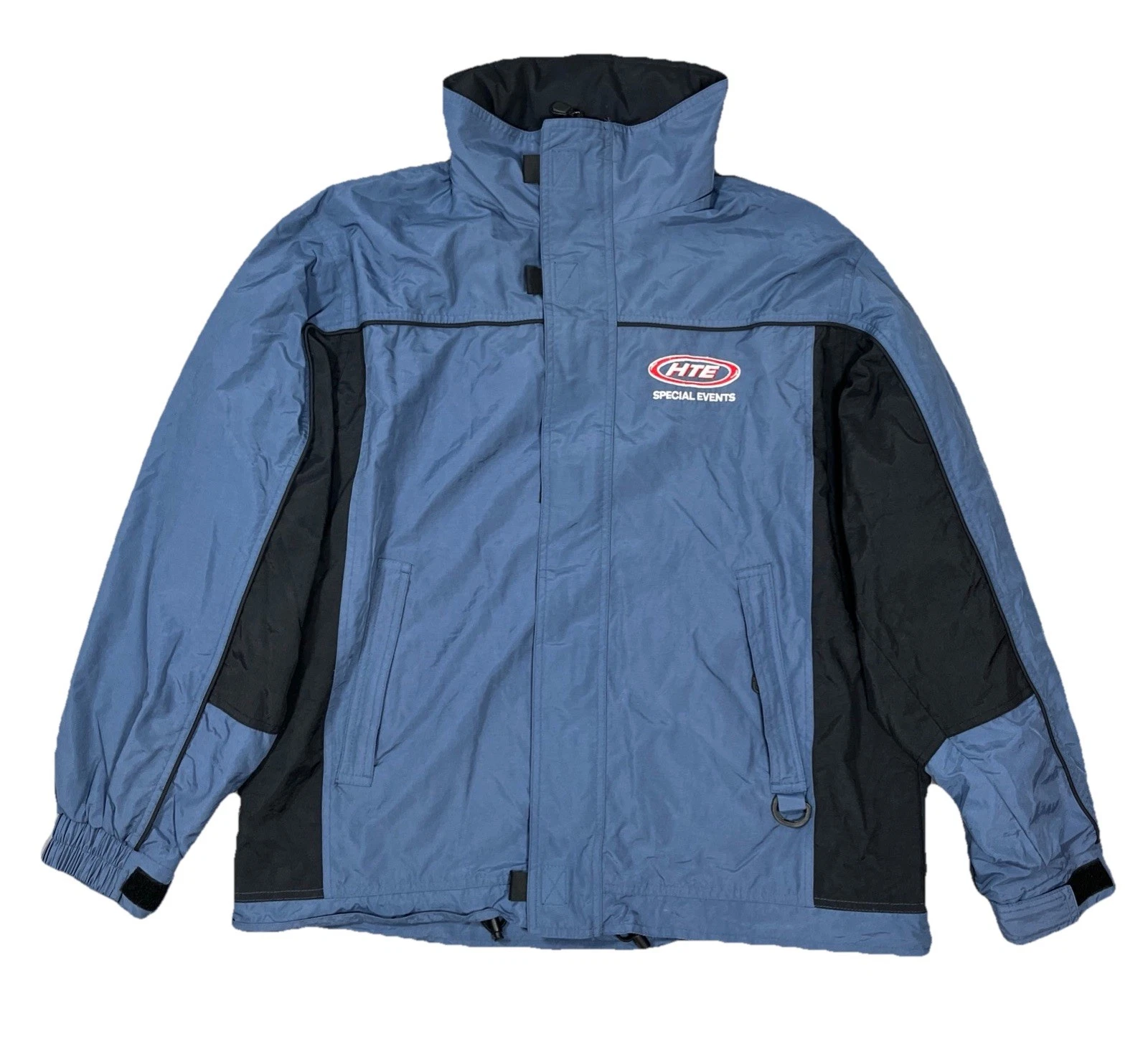 Vintage Luna Pier Mens Full Zip Winter Outdoor Packable Hoodie Blue Jacket Large