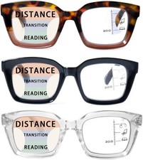 3 Pack Progressive Multifocal Reading Glasses 1.50 Blue Light Blocking Readers