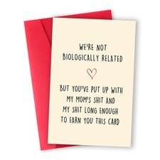 Funny Fathers Day Card for Step Dad,Happy Father's Day Gifts from Step WX-283