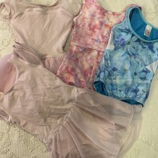 Gymnastics ballet outfits size 4-5 girls lot 4 pieces. Leotards