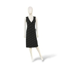 Kenneth Cole New York Black Sleeveless V-Neck Midi Wrap Dress, Medium