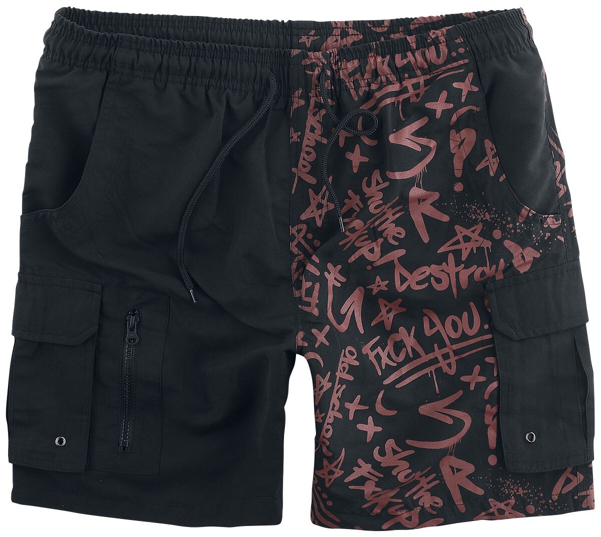 КРАСНЫЙ от EMP Herren schwarze Badeshorts с принтом из Массачусетского технологического института
