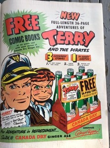 1953 Canada Dry Original Full Page Print Ad With Terry And The Pirates Comic