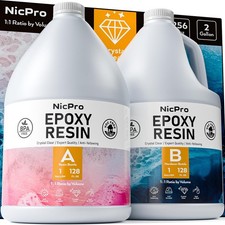 Nicpro 2 Gallon Crystal Clear Epoxy Resin Kit, Not 2 gallon,
