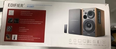Edifier R1280T Powered 2.0 Bookshelf Speakers Dual RCA inputs Wood Brown Marron