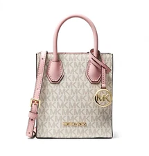 Michael Kors Mercer XS Shopper Leather Crossbody Bag $298 Vanilla Powder Blush