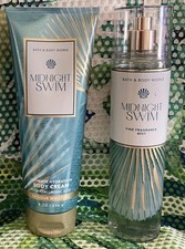 Bath Body Works Midnight Swim 2-PC Full Size Set Body Cream Fragrance Mist NEW