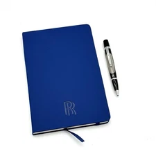 Rolls-Royce Blue Notebook & Pen Set | Executive Gift Journal with Silver Logo