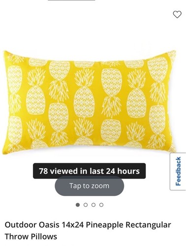 Gelb 14 x 24 Ananas Dekokissen - Bild 1 von 3