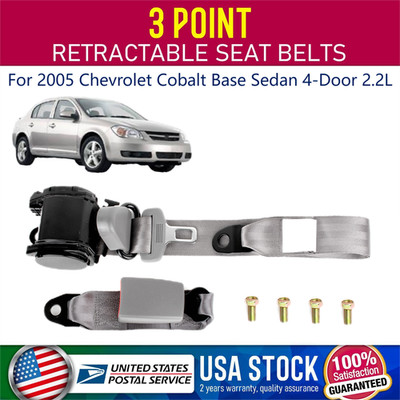 1Pc 140'' Gray 3 Point Retractable Car Seat Lap Belt FOR 2005 CHEVROLET COBALT