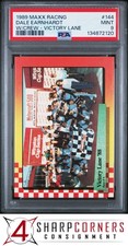 1989 MAXX RACING #144 DALE EARNHARDT HOF W/CREW VICTORY LANE PSA 9