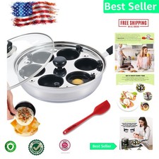 Nonstick Stainless Steel Egg Poacher Pan - PFOA Free, 6 Cups for Perfect Eggs