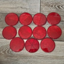 Red Round Bicycle Truck Trailer Reflector 3" Lot of 11 Damaged Backs