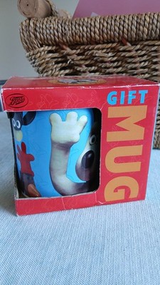 Wallace und Gromit Tasse 1998 von Boots nie benutzt Originalkarton
