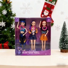 3Pcs Set Kpop Devil Hunters Dolls Collectible Action Figure With Music and Light