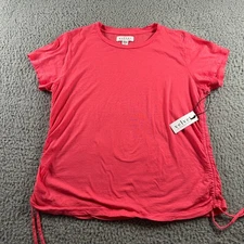 Velvet by Graham & Spencer Women's Lightweight Pink T-Shirt w Side Ties XL NWT