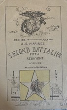 USMC 2nd Division 5th Regiment 2nd Battalion Souvenir Dinner Menu