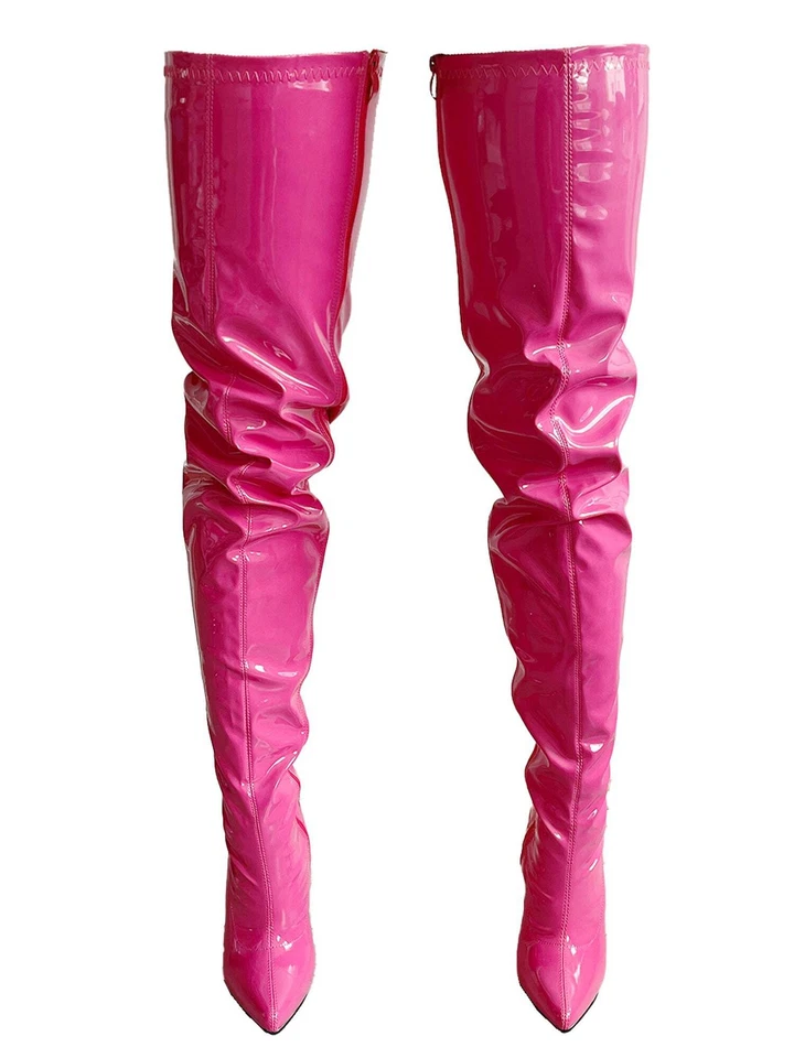 Female Hot Pink Thigh High Boots - Image 2 of 3