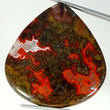 45.90Cts 100 Natural Seam Agate Pear Cabochon Gemstone 33X35X5MM
